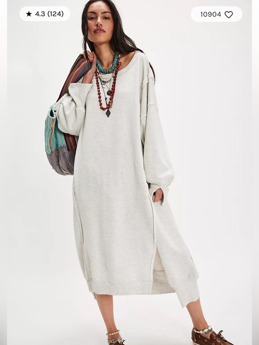 We the Free Camden maxi dress in light grey